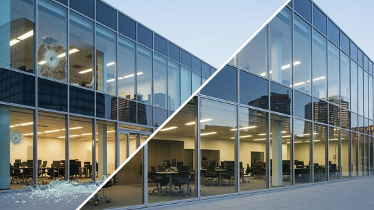 3M Safety Films in commercial area