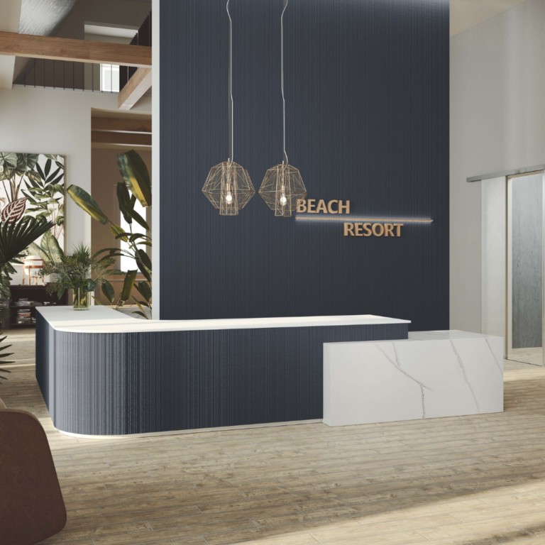Luxury hotel reception designed with Fitwall wall panels