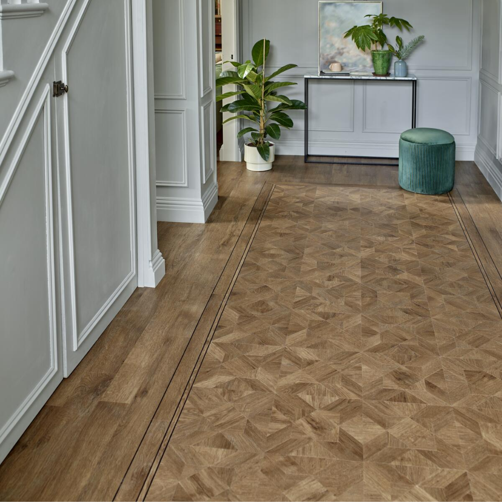 Amtico vinyl flooring installed in a modern lobby area