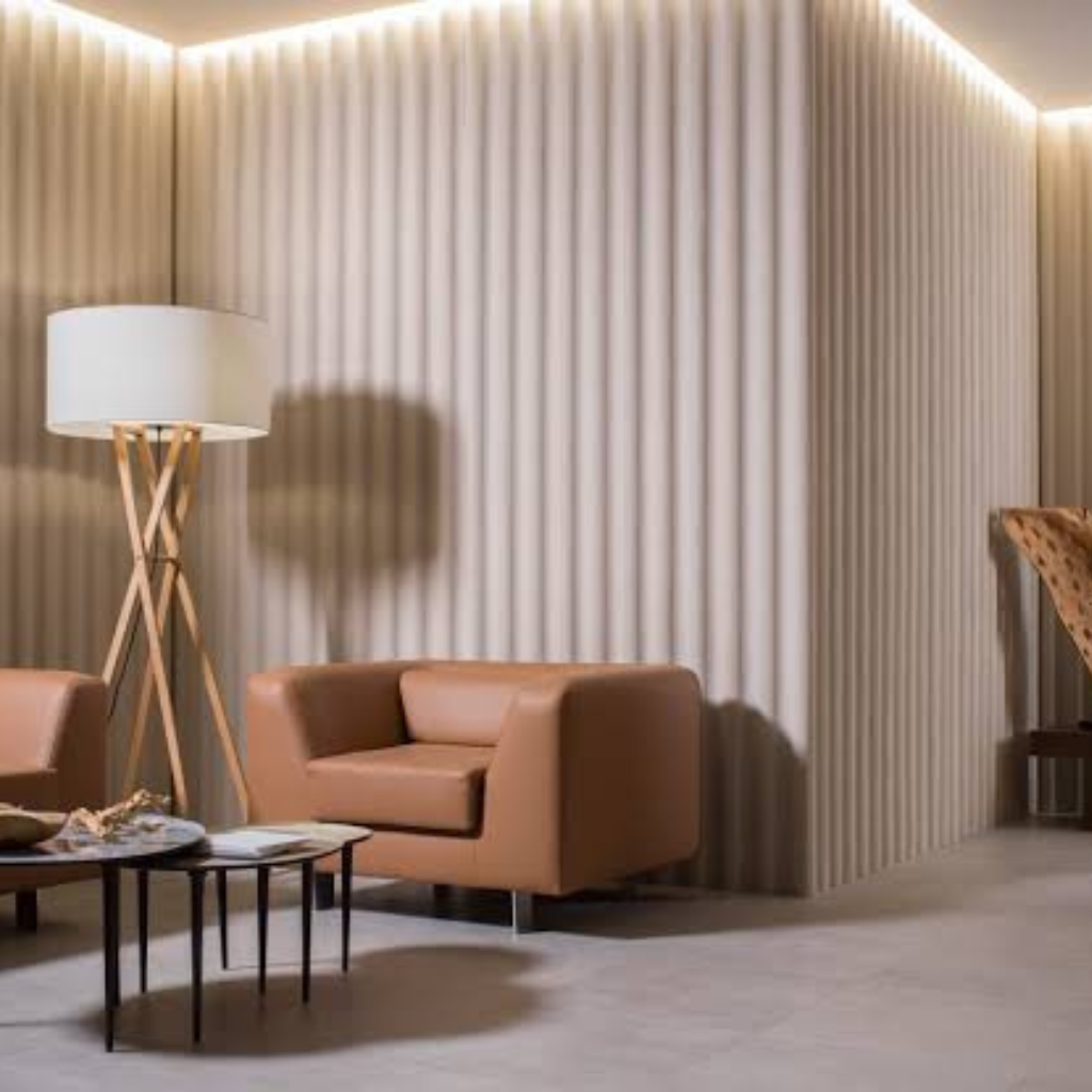 Luxury hotel lobby designed with Fitwall decorative wall panels